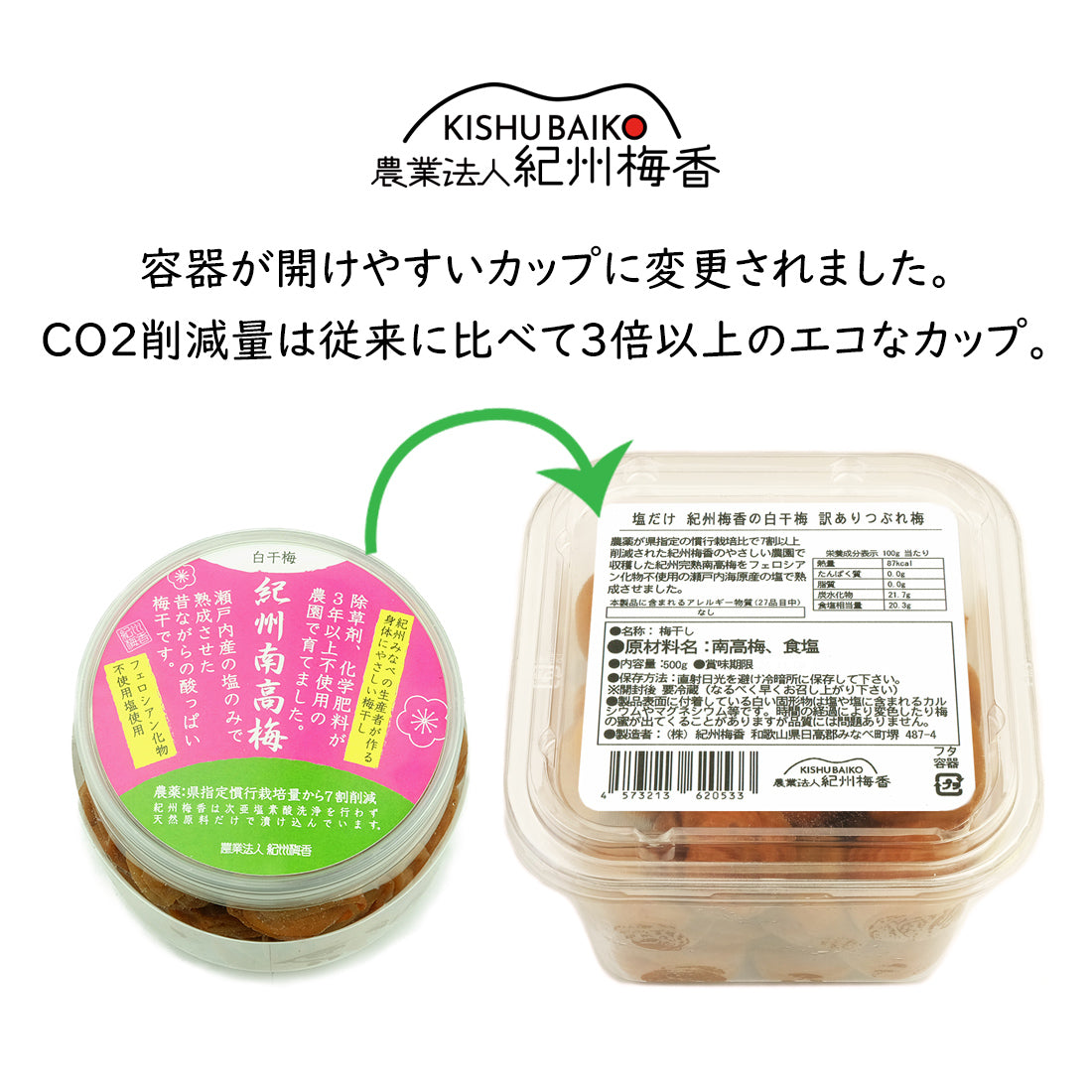 無添加 梅干し】紀州梅香の白干し梅 訳あり つぶれ梅 500g (塩梅 昔ながら